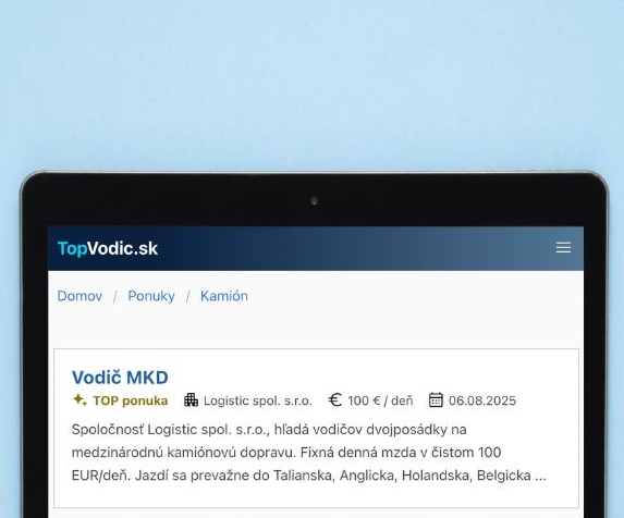 1. Zdieľanie na stránke TopVodic.sk